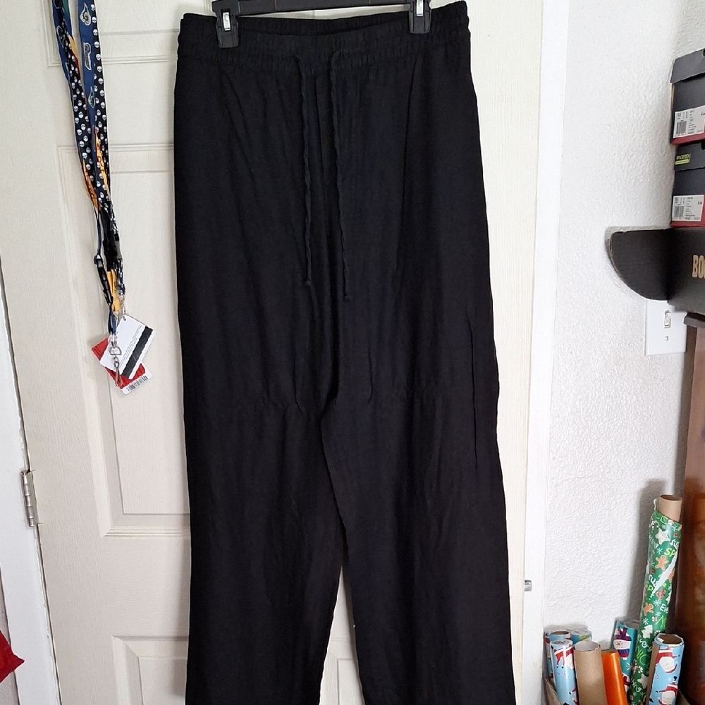 Old Navy Black Wide Leg Pants with Elastic Waistband